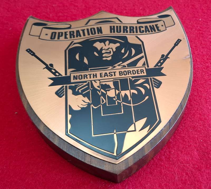 RHODESIAN ARMY - OPERATION HURRICANE PLAQUE   -                        (8803)