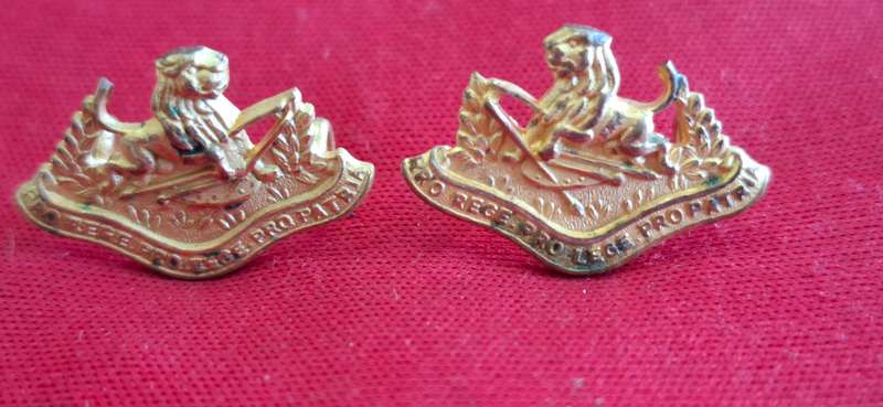 RHODESIA BSAP - FACING PAIR FROSTED GILT MESS DRESS BADGES  - ALSO PRAW WING CENTRE   (8789)