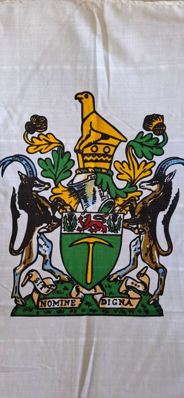 RHODESIAN FLAG - MADE WILLIAM SMITH & GOUROCK, AS NEW -  MINOR DISCOLOURATION ON BACK 173x97cm(8754)
