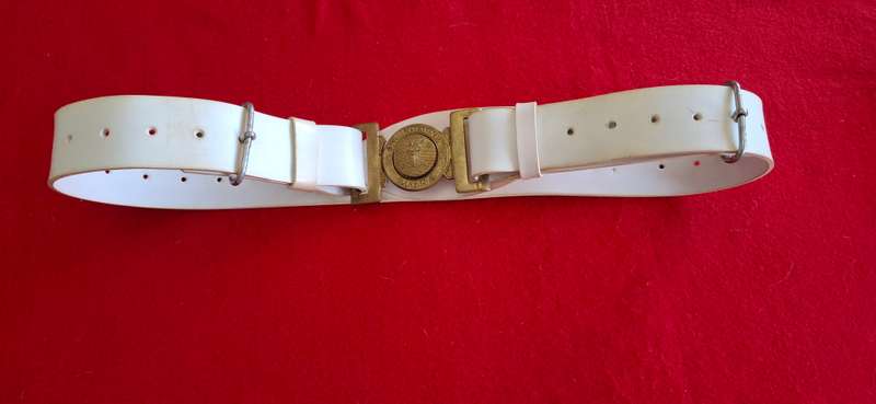 RHODESIAN ARMY PLASTIC PARADE DRESS BELT WITH BRASS BUCKLE - UNCOMMON - MAX LENGTH 107cm/42"  (8753)