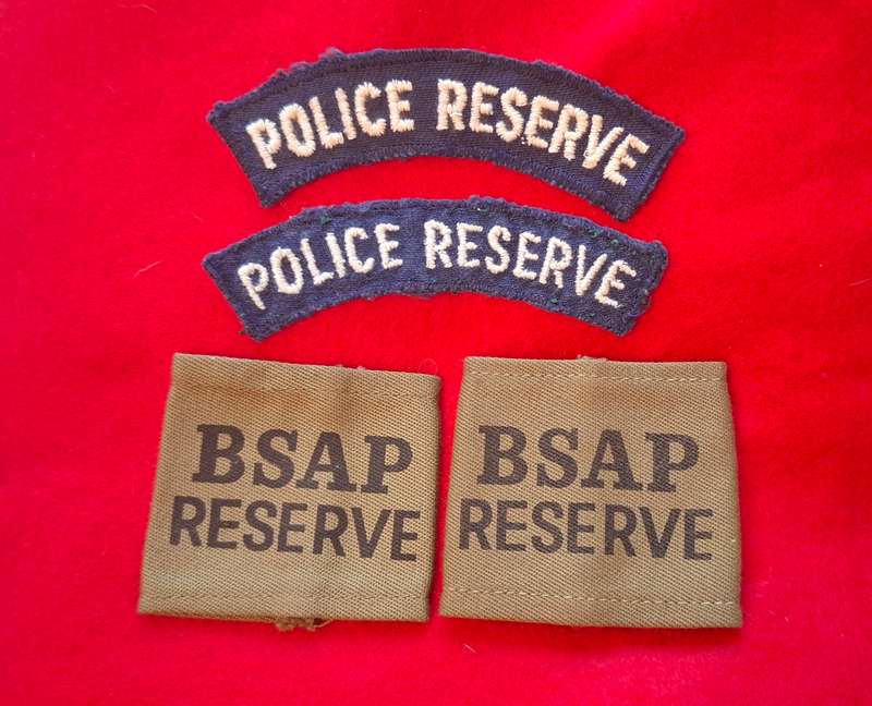 RHODESIA BSAP - RESERVISTS SLIP ONS + SHOULDER TITLES          (8785)