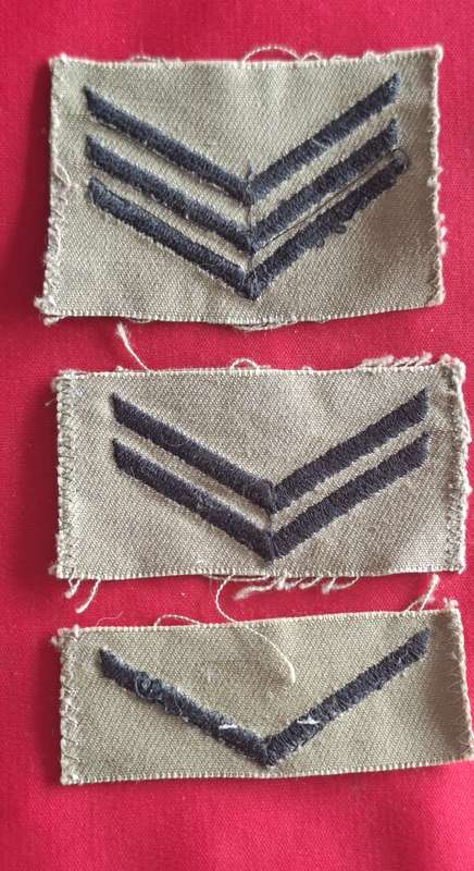 RHODESIA AIR FORCE - SET OF COMBAT RANKS - CUT DOWN FROM ORIGINAL OBLONG PATCHES -      (8845)
