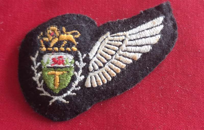 RHODESIAN AIR FORCE - AIR CREW WING - PADDING HAS BEEN REGLUED TO THE BADGE -  (8838)