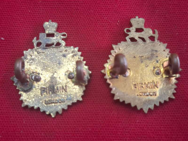 RHODESIA & NYASALAND ARMY SERVICES CORPS. - OFFICERS ? GILT FACING PAIR COLLAR BADGES - FIRMIN (106)