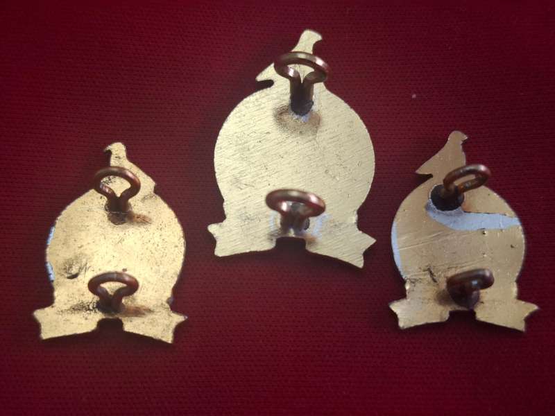 RHODESIAN DEFENCE UNIT - ANODISED CAP + FACING PAIR COLLAR BADGES -        (122)