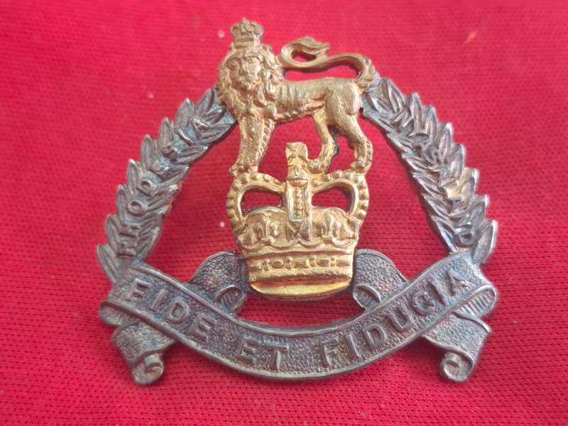 RHODESIA & NYASALAND PAY CORPS. -   SILVER & GILT OFFICERS CAP BADGE               (104)