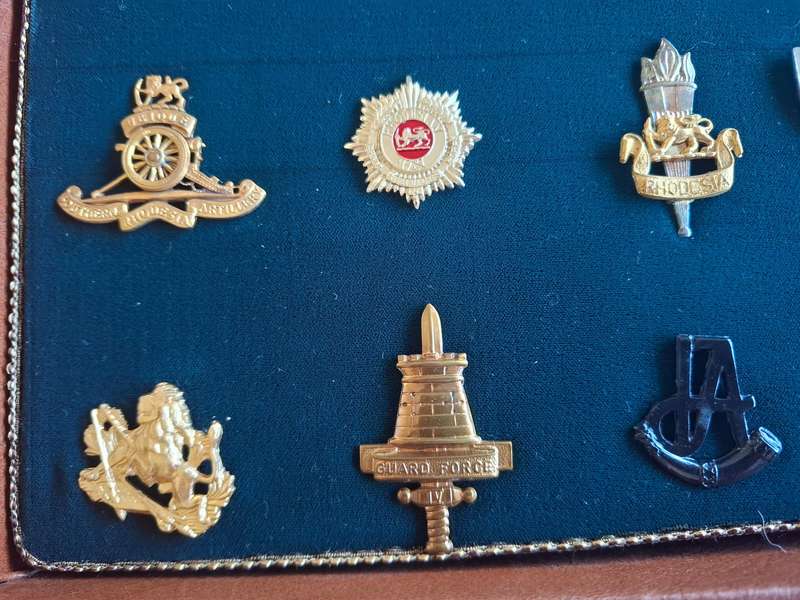 RHODESIAN ARMED FORCES - REUTELER BADGE SET - ALL ORIGINAL - GOOD CONDITION     (130)