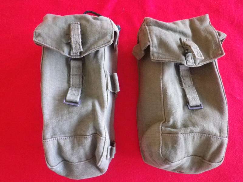 RHODESIA & NYASALAND ARMY - L & R P44 AMMO POUCHES - MADE ME Co 1955/6 - NOTE RNG STAMP  (8969)