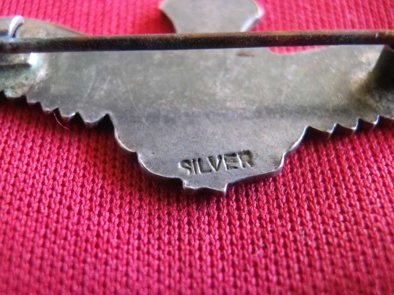ROYAL AIR FORCE WW2 ERA SILVER + ENAMEL SWEETHEART BROOCH - MINOR ENAMEL LOSS   (121)
