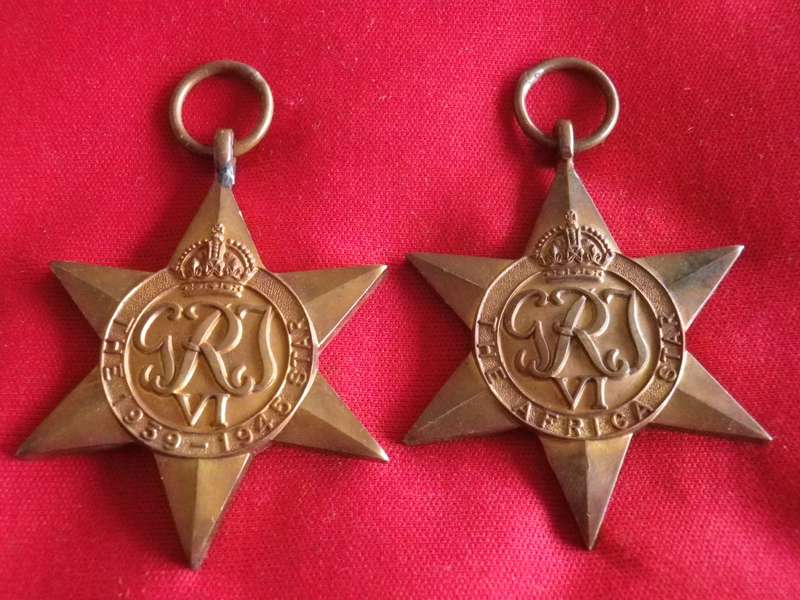 BRITISH ARMY + SOUTH AFRICA - WW2 1939-1945 + AFRICA STAR - UN-NAMED     (8650)