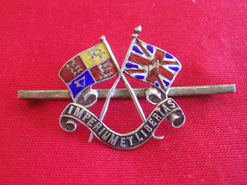 BRITISH ARMY / SA - IMPERIAL LIGHT HORSE SILVER + ENAMEL SWEETHEART BROOCH / TIE PIN  (101)