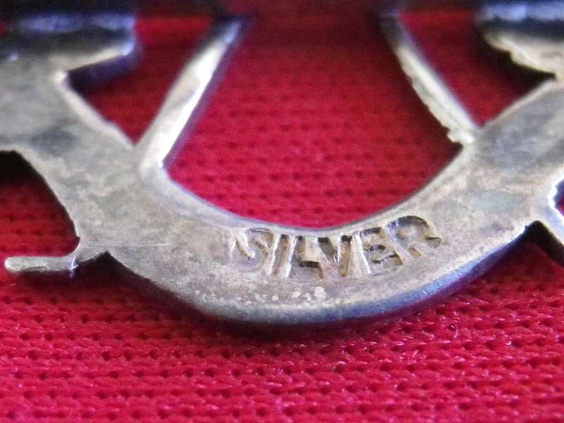 BRITISH ARMY / SA - IMPERIAL LIGHT HORSE SILVER + ENAMEL SWEETHEART BROOCH / TIE PIN  (101)