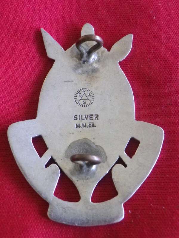 RHODESIAN AFRICAN RIFLES - OFFICERS SILVER BADGE FOR SLOUCH HAT    - SEE BELOW     (8684)