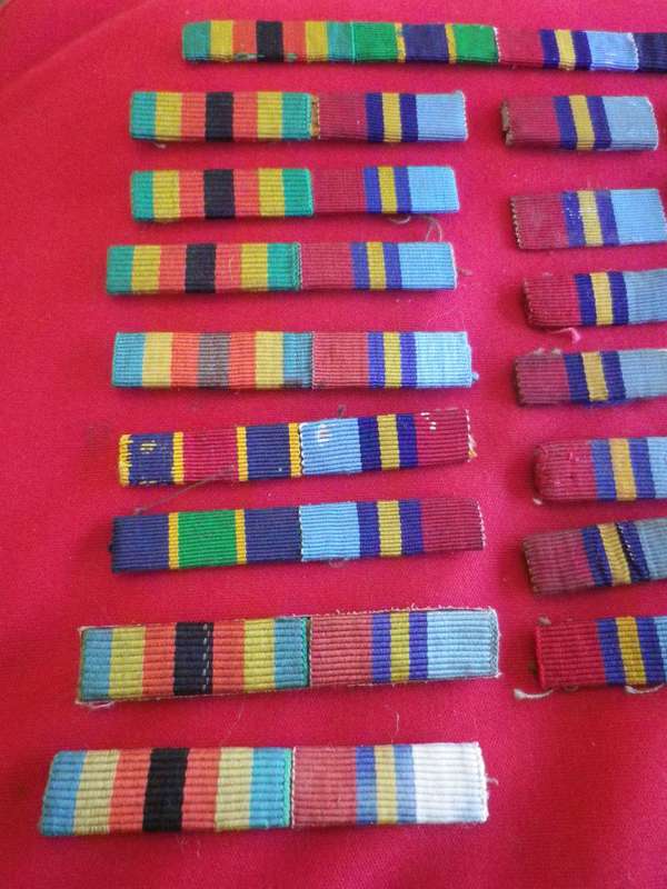 RHODESIA - MEDAL RIBBON BAR LOT, MOST FOR SEWING ONTO JACKET - NO PINS/LUGS (147)