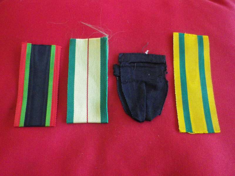 BRITISH ARMY + COMMONWEALTH -  LOT OF 4  WW2 FULL SIZE RIBBONS, SEE LIST BELOW    (151)