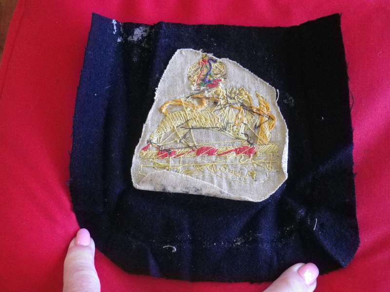 RHODESIAN STAFF CORPS -  EARLY QC BULLION BLAZER BADGE             (8732)