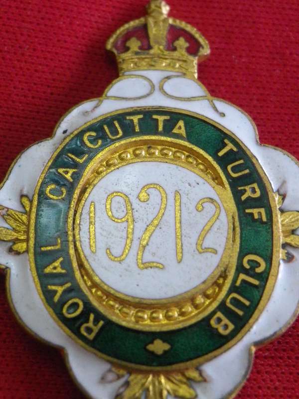 TURF CLUB BADGE - 1921/2 ROYAL CALCUTTA TURF CLUB - INDIA - NO 1121             (13)