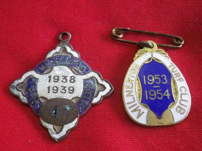 TURF CLUB BADGES - MILNERTON TURF CLUB  - 1938-39 No.47  AND 1953-54  No. 169             (21)