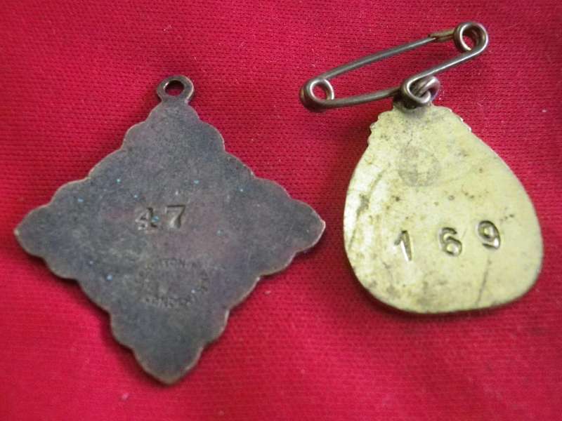 TURF CLUB BADGES - MILNERTON TURF CLUB  - 1938-39 No.47  AND 1953-54  No. 169             (21)