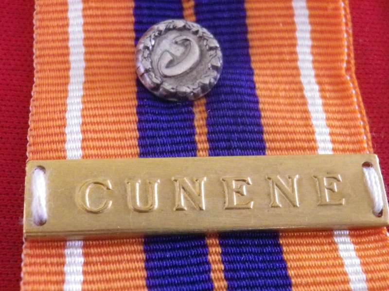 SADF - PRO PATRIA FULL SIZE + MINIATURE MEDAL - NUMBERED + CUNENE CLASP  -  UNRESEARCHED  (8894)
