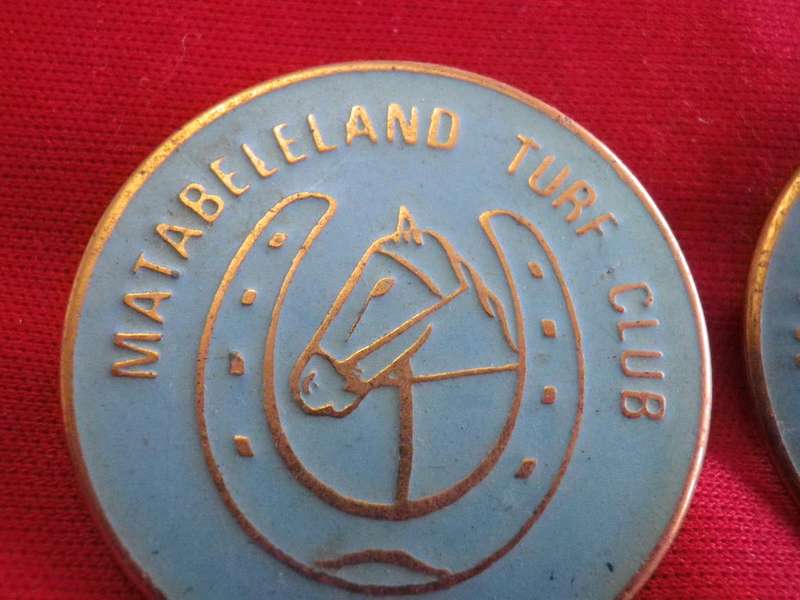 TURF CLUB BADGES - MATABELELAND TURF CLUB BADGES   BOTH NUMBERED 38                      (23)