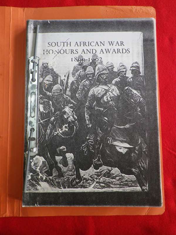 SA WAR (BOER WAR) HONOURS & AWARDS  1899-1902 - FACSIMILE OF 1971 EDITION   (8627)