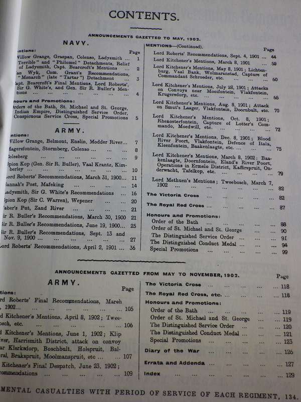 SA WAR (BOER WAR) HONOURS & AWARDS  1899-1902 - FACSIMILE OF 1971 EDITION   (8627)