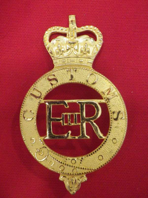 RHODESIA & NYASALAND / SOUTHERN RHODESIA - CUSTOMS OFFICERS FROSTED GILT CAP BADGE   (8987)