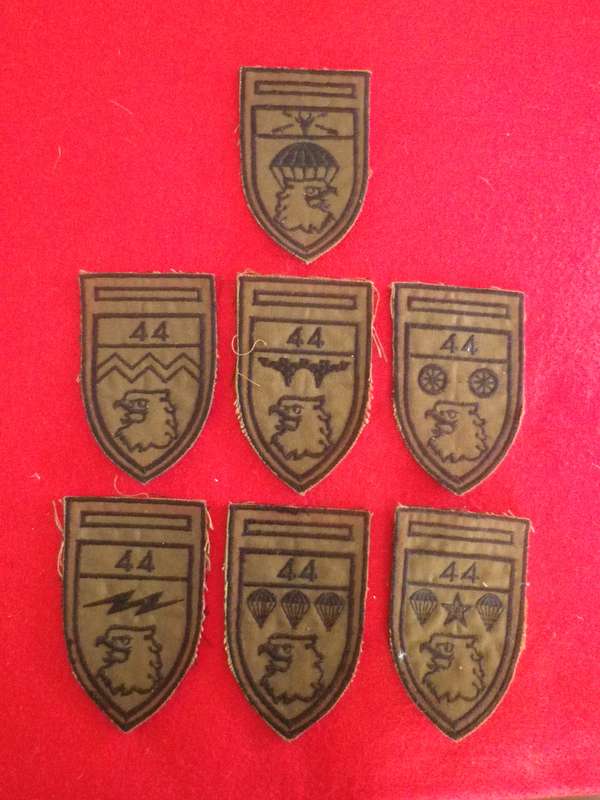 SADF - 44 PARA LOT - 7 SUBDUED FLASHES - UNIT LIST BELOW    (8877)