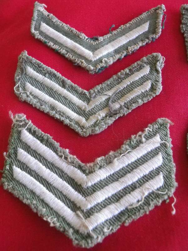 RHODESIAN ARMY SET OF 6 X NCO COMBAT DRESS RANKS  -    L/CORP - WO2                 (8676)
