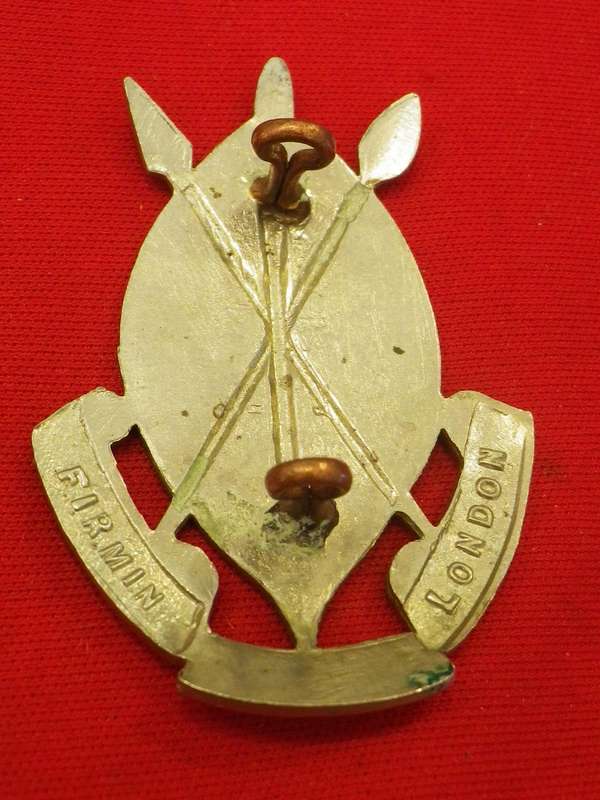 RHODESIAN AFRICAN RIFLES WHITE METAL CAP BADGE - MADE FIRMIN  (115)