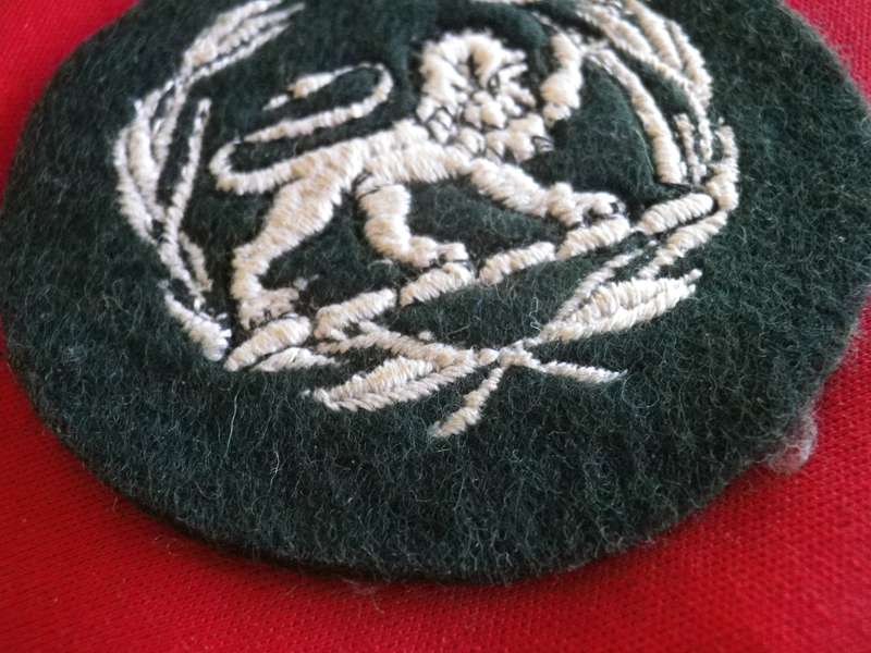 RHODESIAN ARMY WO 2 EMBROIDERED BADGE FOR GREENS                 (8673)