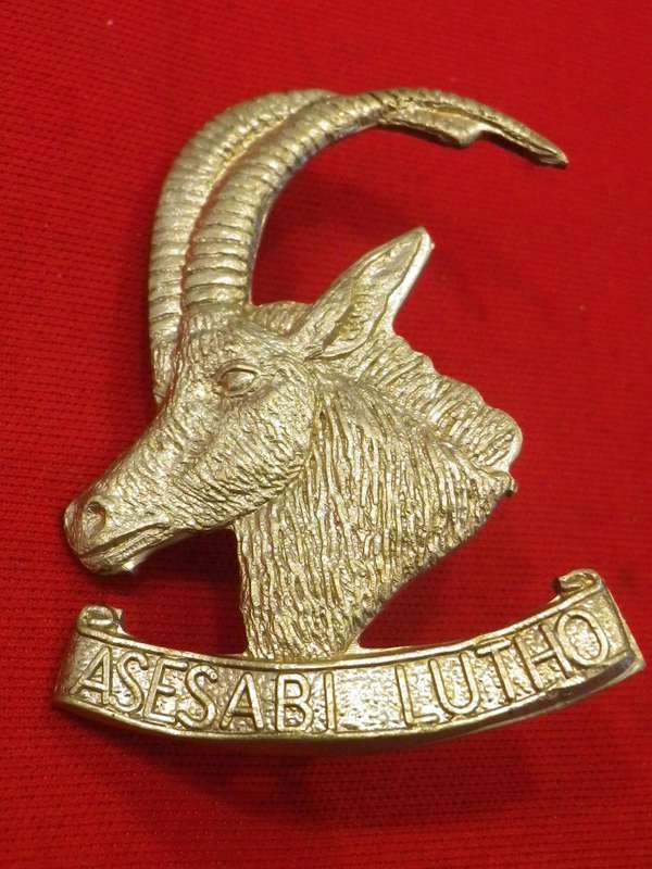 RHODESIAN ARMOURED CAR REGT. -  WHITE METAL BERET BADGE               (121)