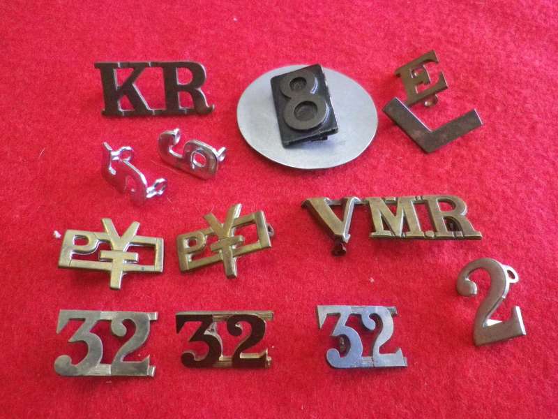 BRITISH ARMY ETC. WW2 METAL SHOULDER TITLES                 (169)