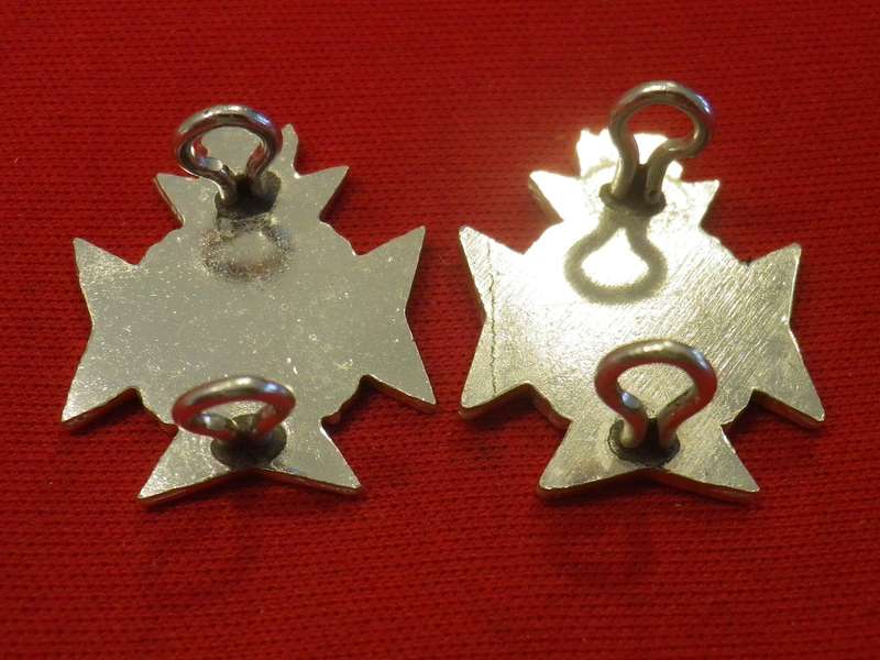 RHODESIA REGT. 6BN. FACING PAIR ANODISED COLLAR BADGES, ALSO USED OFFICERS BERET BADGE   (119)
