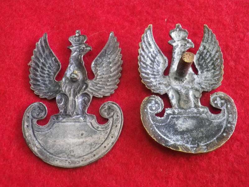POLISH ARMY WW2  - 2 X BADGES - HEIGHTS  - 50.5mm (SCREW)  and 54mm (SCREW CUT OFF)       (172)
