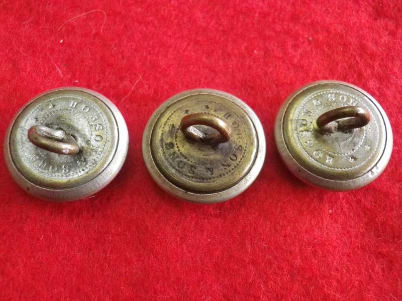 BRITISH ARMY / SA - BOER WAR 3 X VOLUNTEER COMPOSITE REGT. - NATAL  BUTTONS  - OD 19mm  (166)