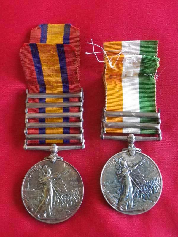 BOER WAR QSA + KSA MEDAL PAIR TO  - 2744 W ASHFORD, SOMERSET LIGHT INFANTRY - SEE/READ BELOW(4219)