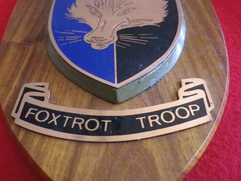 RHODESIA - BSAP SUPPORT UNIT "FOXTROT TROOP " PLAQUE - SCARCE   (8939)