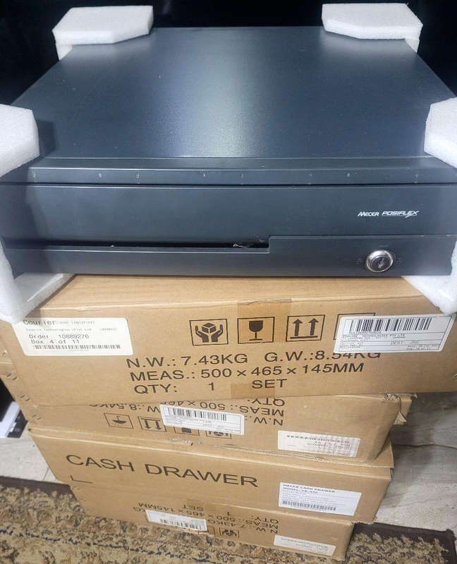 Mercer Cash Drawer (CK-420). DC 24v Micro Switch. 5 Bills/8 Coins Tray. NO KEYS