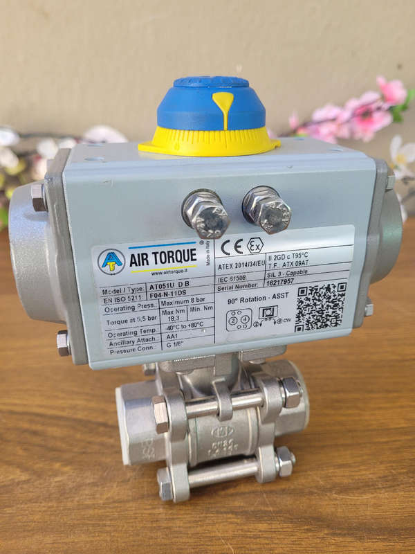 UNBOXED... 3/4" AIR TORQUE (AT051U DB) Pneumatic Actuator With Ball Valve