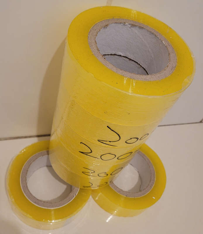 200m Sellotape (43mm Width x 19mm Thickness). Bid Per Piece