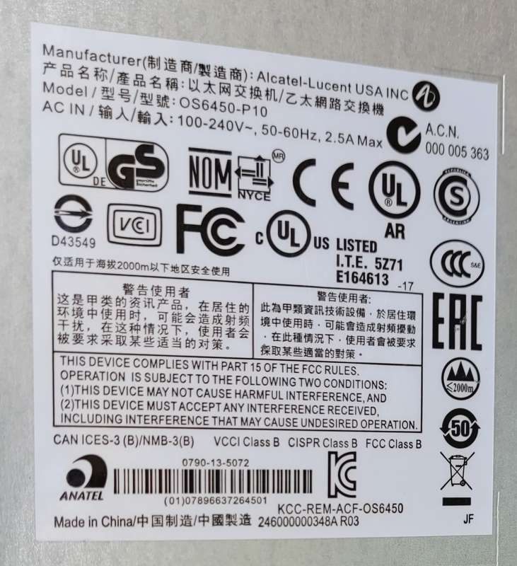 UNUSED Alcatel Lucent Omni-Switch. Powers On As Pictured. (06450-P10) SWITCH ONLY