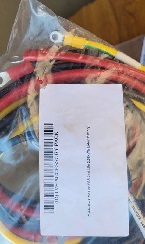 Fox ESS 2nd Life 2.56Kwh Li-Ion Battery Cable Pack. (Bid Per Piece)