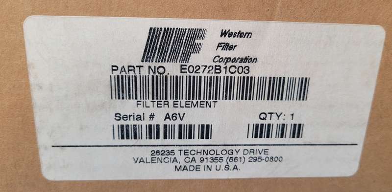 Western Filter Corporation (USA) Replacement Filter (E0272B2C03)