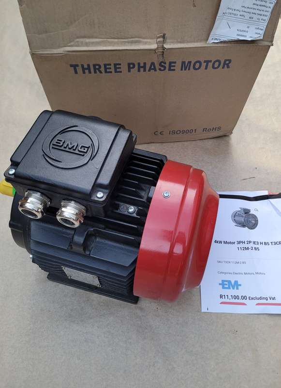 (7.5Kw & 4Kw) BMG BRAND NEW 3-Phase Electric Motor BUNDLE. (Bid Per Lot Of 2x)