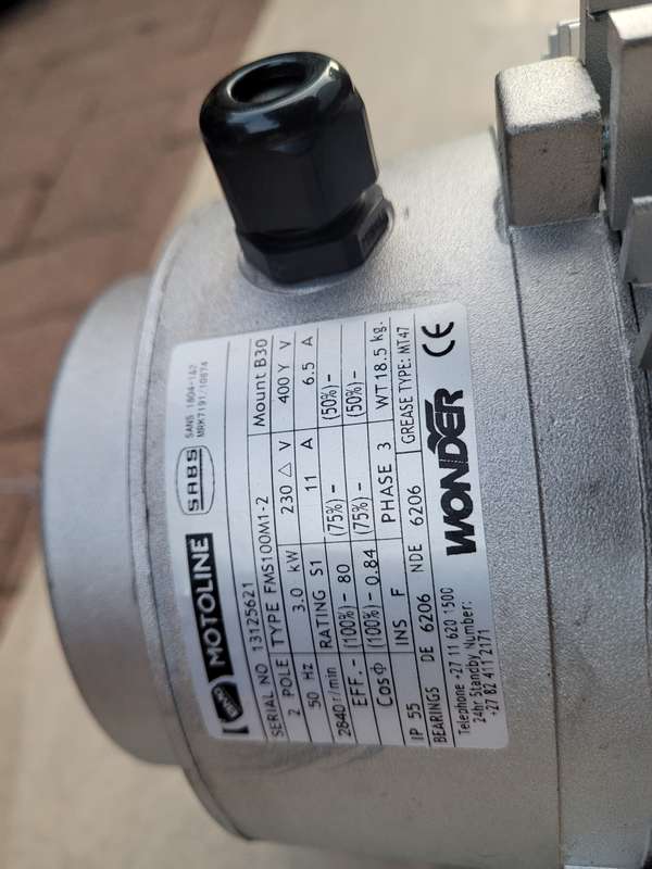 3Kw BRAND NEW, BOXED BMG 3-Phase Electric Motor.    LAST ONE...