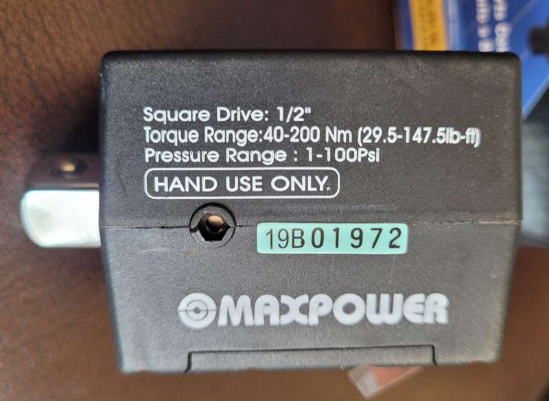 NEW. Digital 12" Torque Adaptor With Tyre Pressure Gauge (With Outer Box as pictured -No Inner Case)