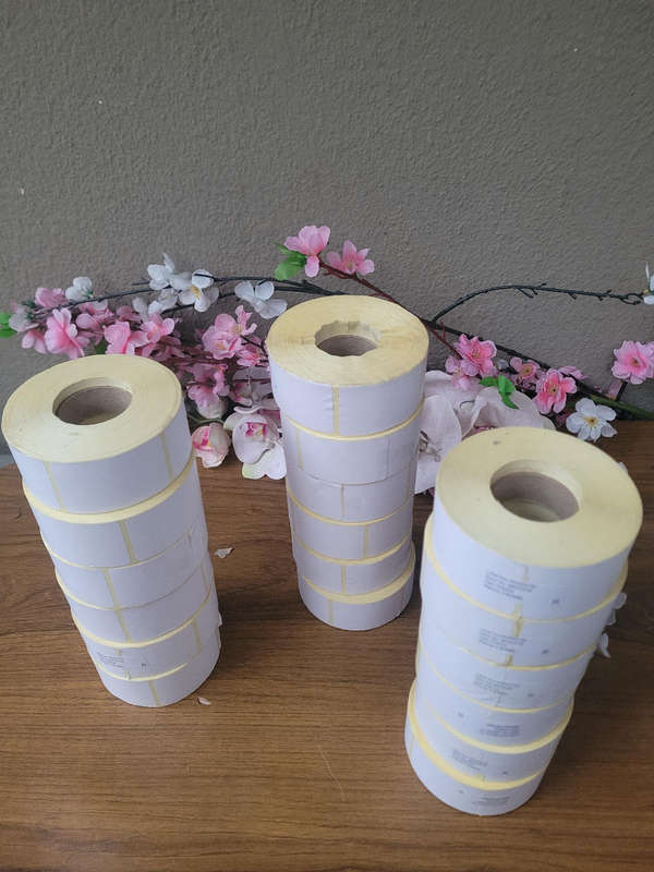 Thermal Printer Label Stickers Job-Lot (40x62x750)mm.  Bid Per Lot