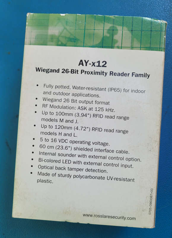 Rosslare AY-J12 Proximity Reader /Swipe Match-On-Card Family Reader
